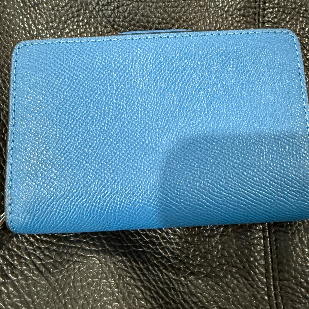 Coach Vivid Blue Leather small trifold Wallet - Picture 7 of 8